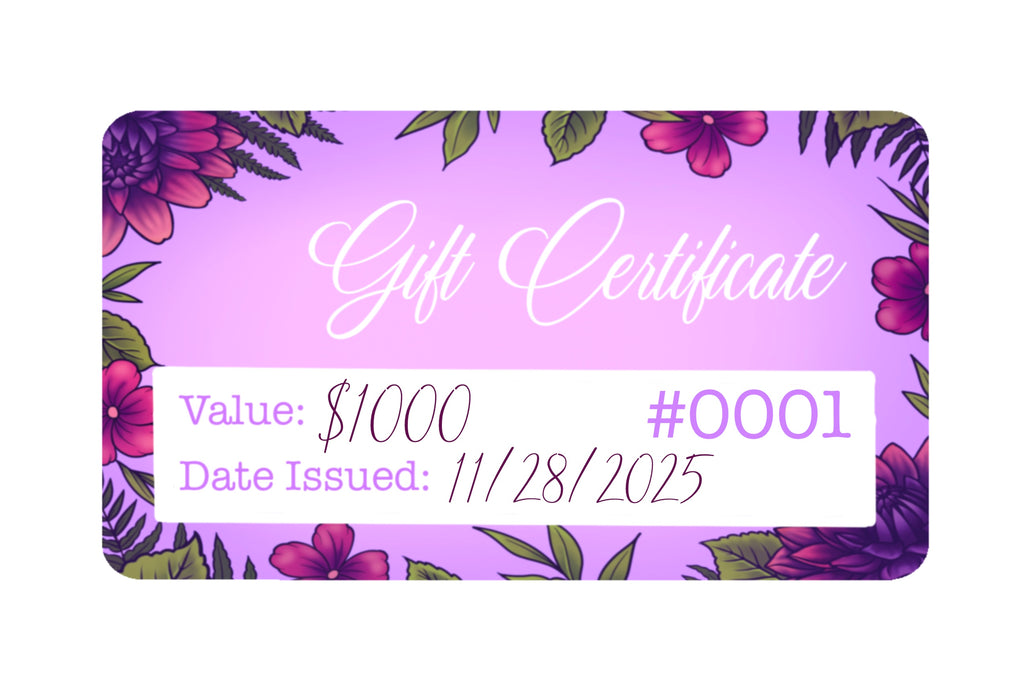 $1000 Gift Certificate (Full Day Session)