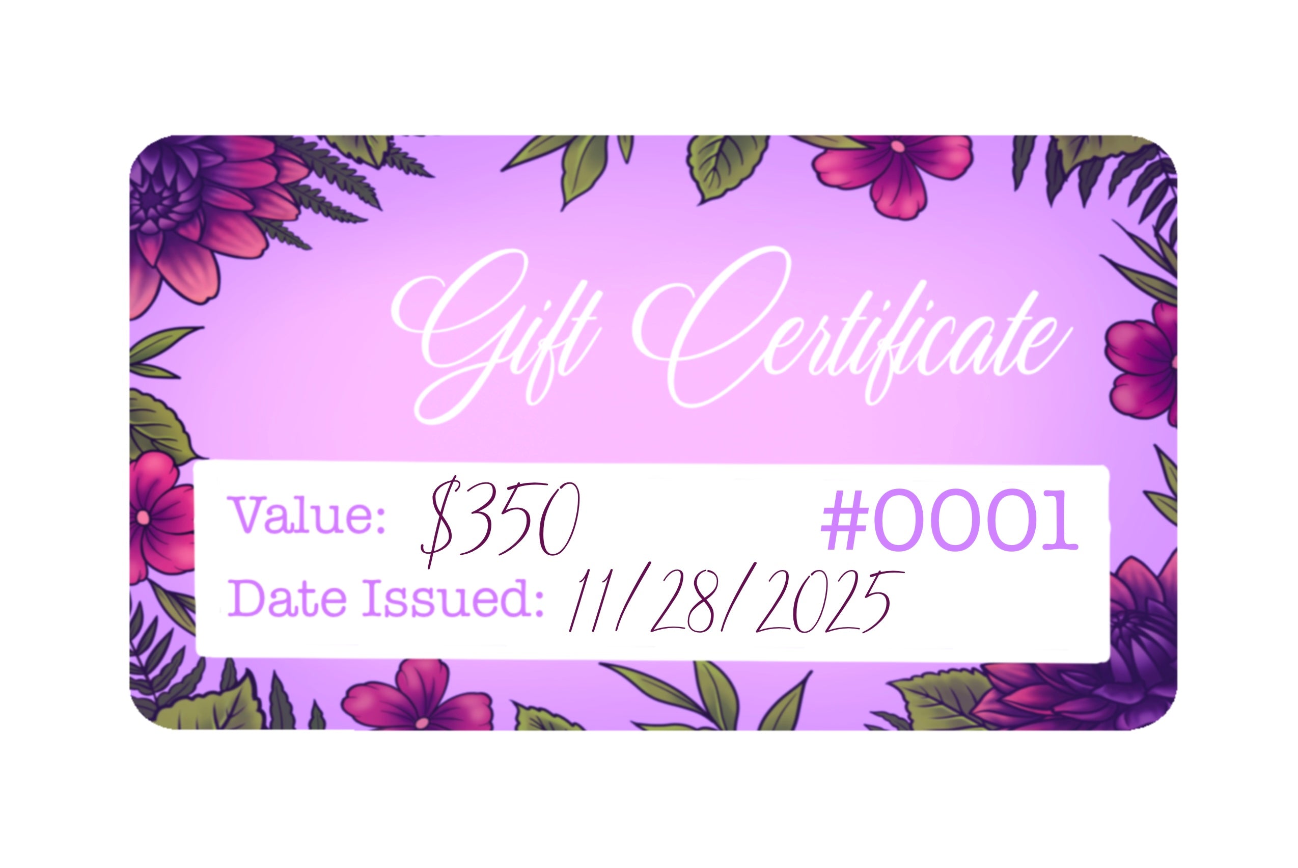 $350 Gift Certificate